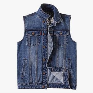 PRIJOUHE Men's Denim Jean Vest - NWT